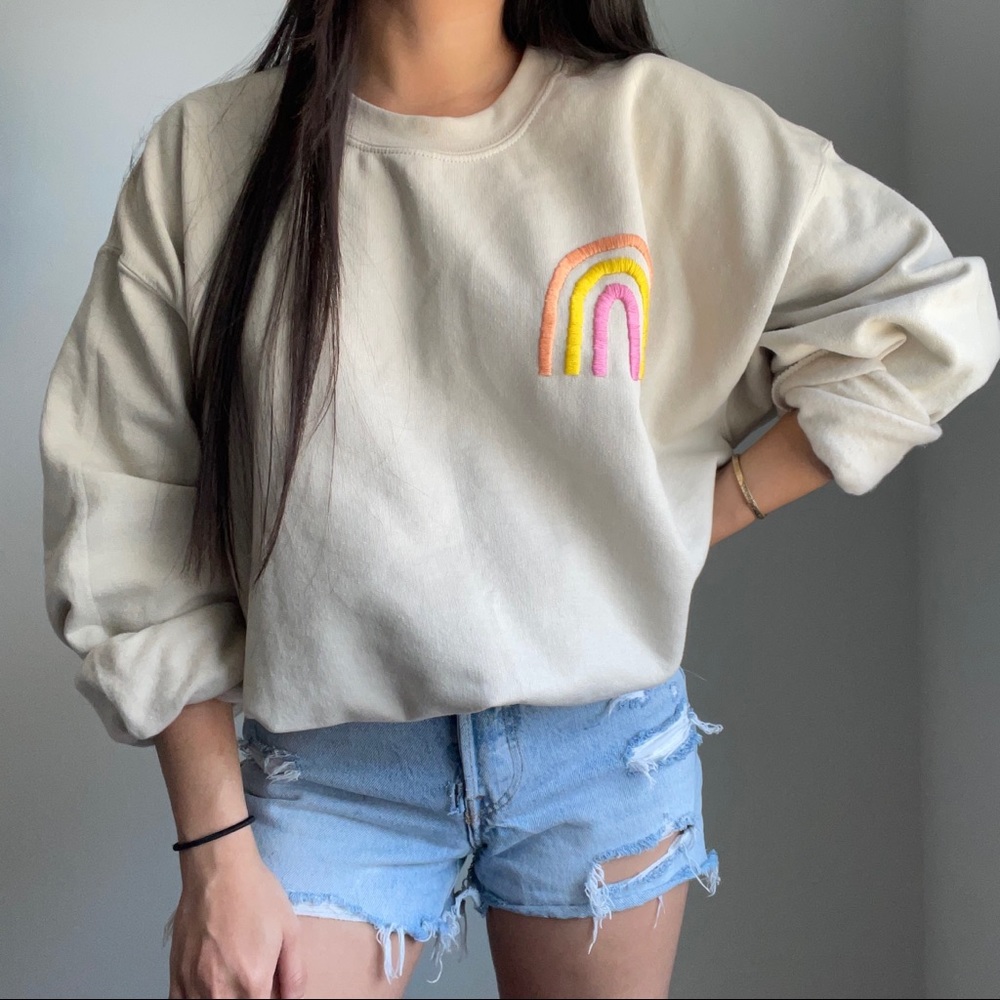 Rainbow Embroidered Sweatshirt